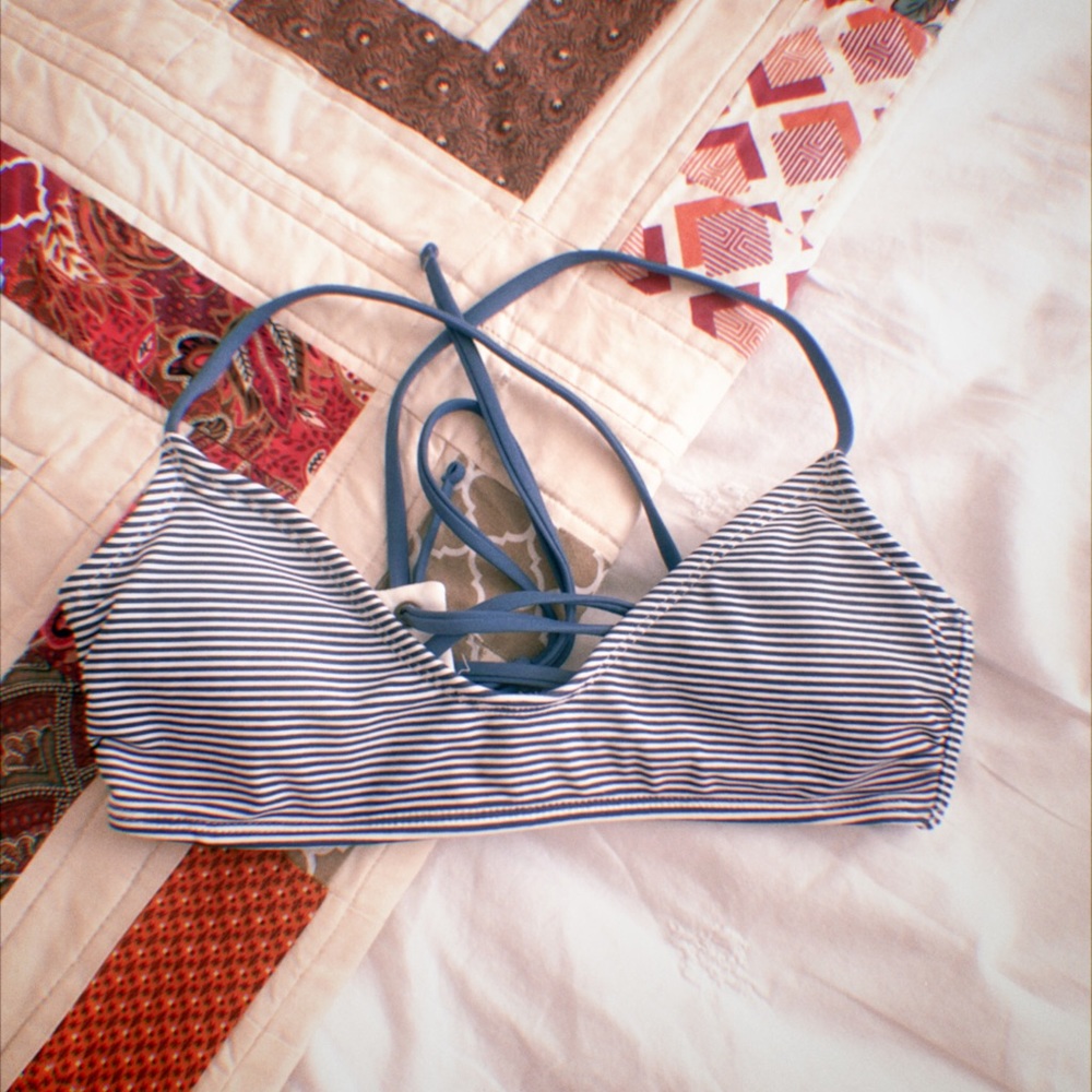 Striped bikini top